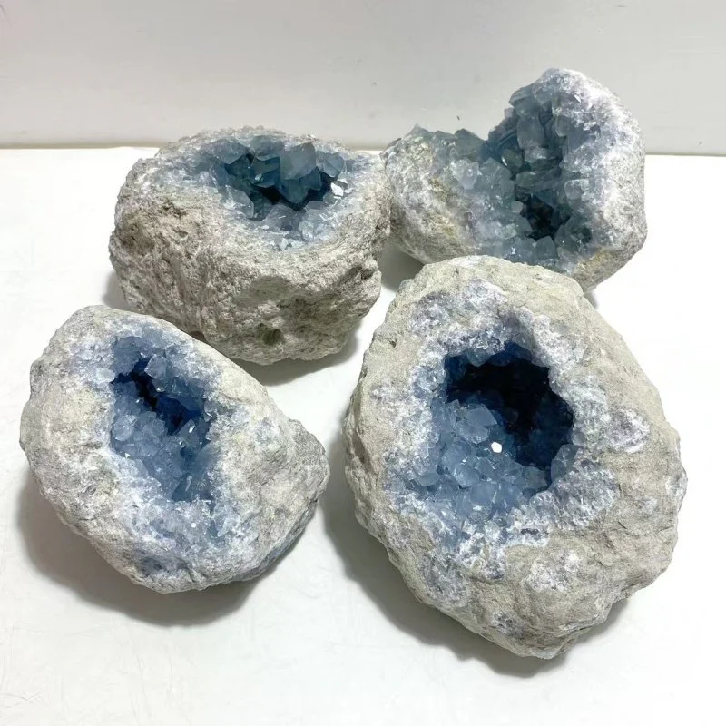 4 Pieces Large Blue Celestite Cluster Home Decor - Image 5