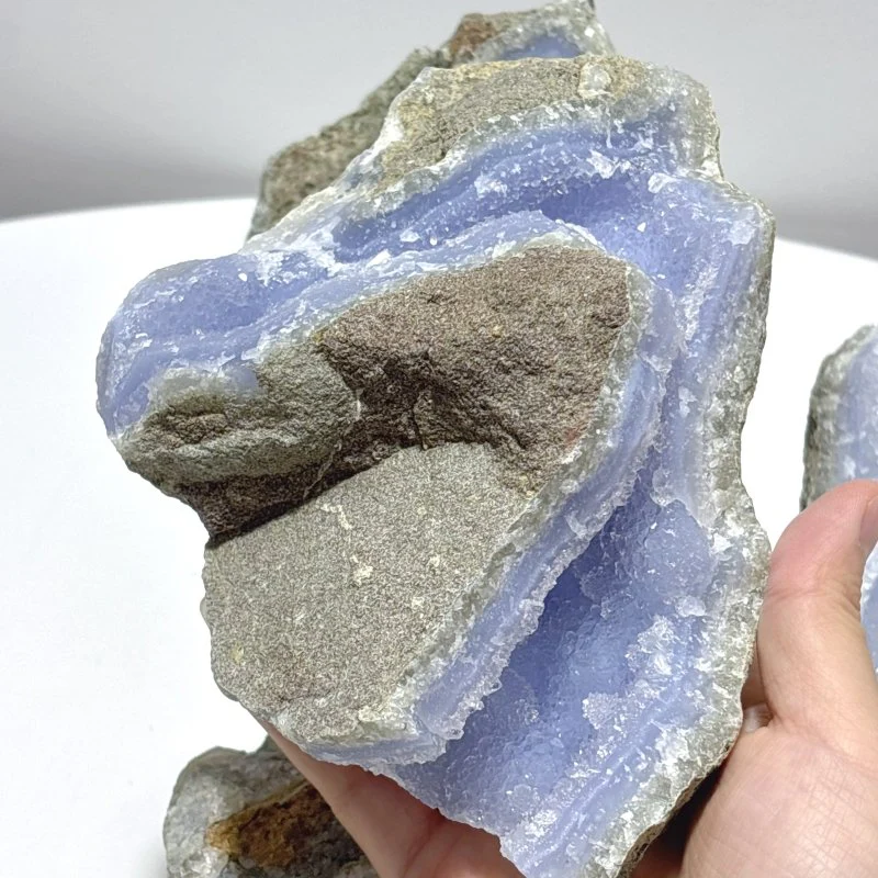 8 Pieces Large Blue Chalcedony Druzy Geode - Image 7