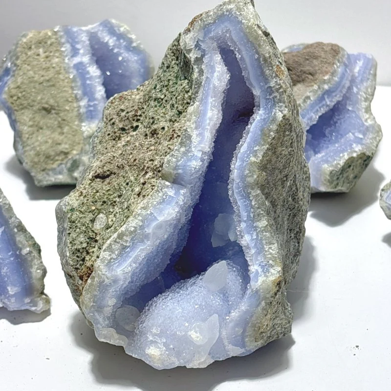 8 Pieces Large Blue Chalcedony Druzy Geode - Image 8