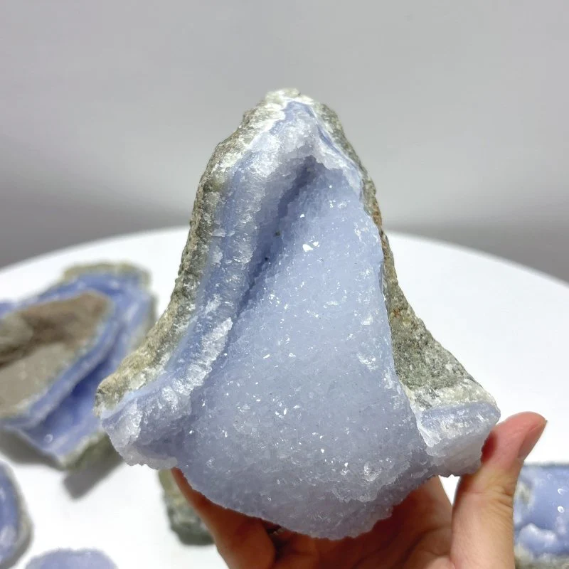 8 Pieces Large Blue Chalcedony Druzy Geode - Image 9