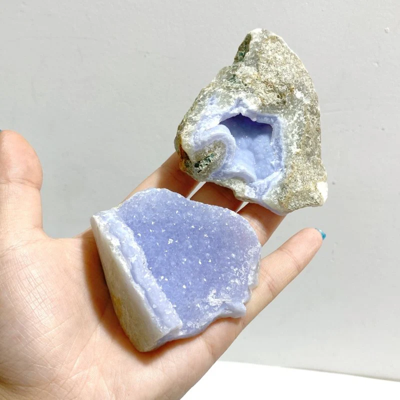 18 Pieces Geode Druzy Blue Chalcedony - Image 7