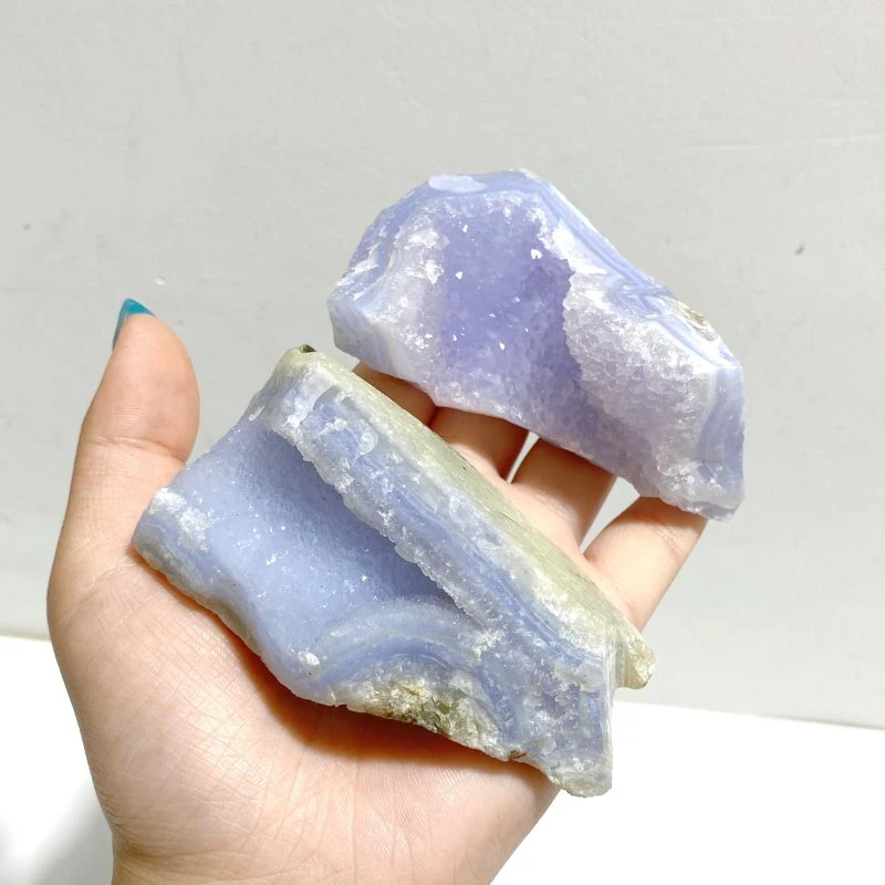 18 Pieces Geode Druzy Blue Chalcedony - Image 8