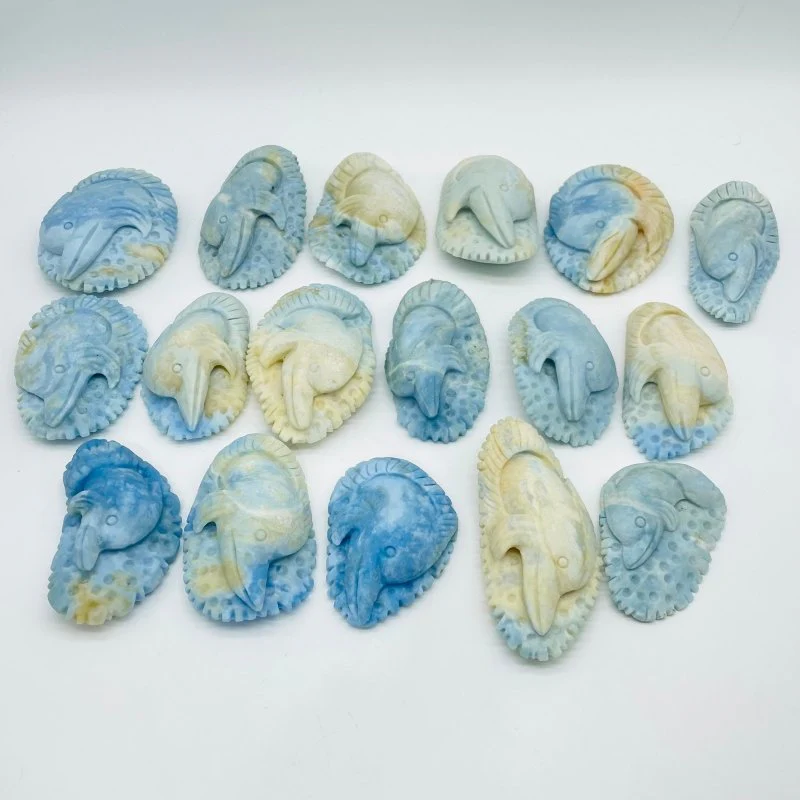 17 Pieces Blue Dumortierite Dolphin Carving