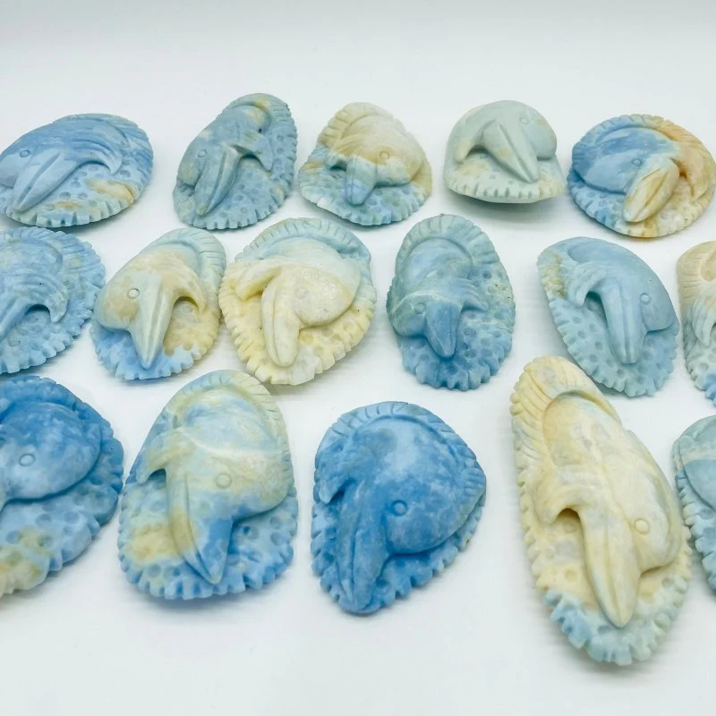 17 Pieces Blue Dumortierite Dolphin Carving - Image 2