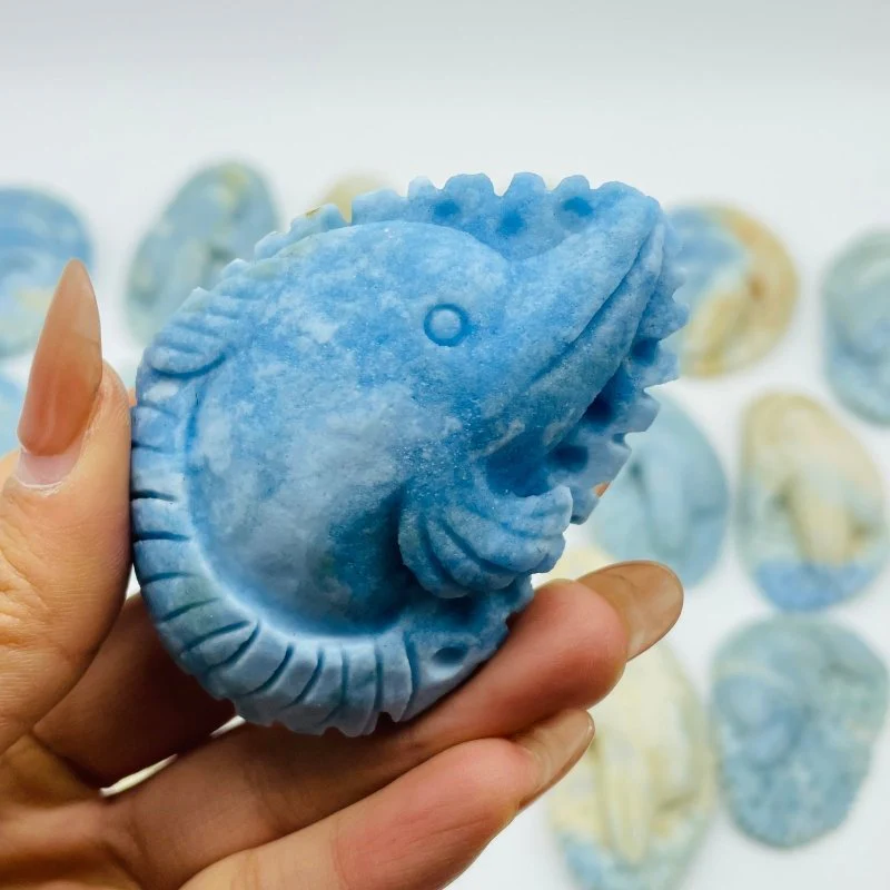 17 Pieces Blue Dumortierite Dolphin Carving - Image 3