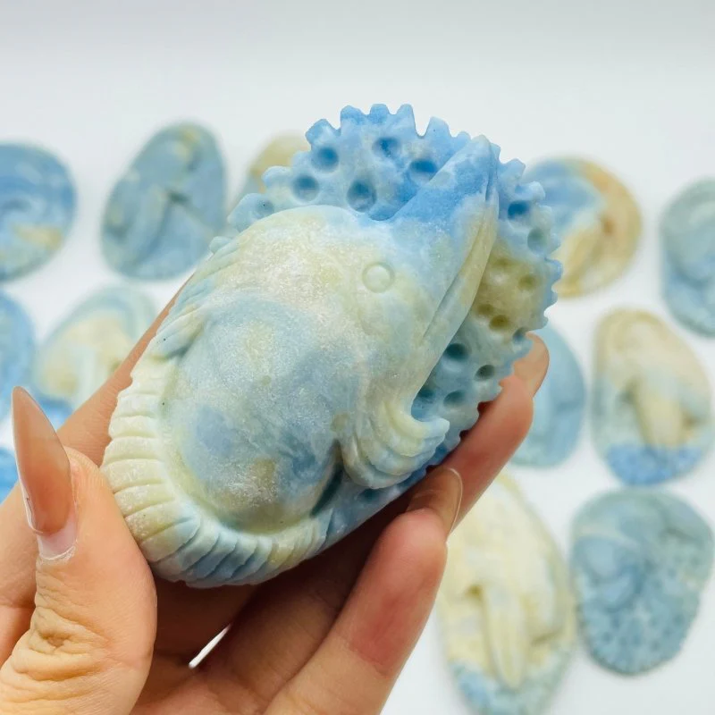 17 Pieces Blue Dumortierite Dolphin Carving - Image 4