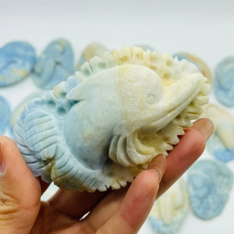 17 Pieces Blue Dumortierite Dolphin Carving - Image 6
