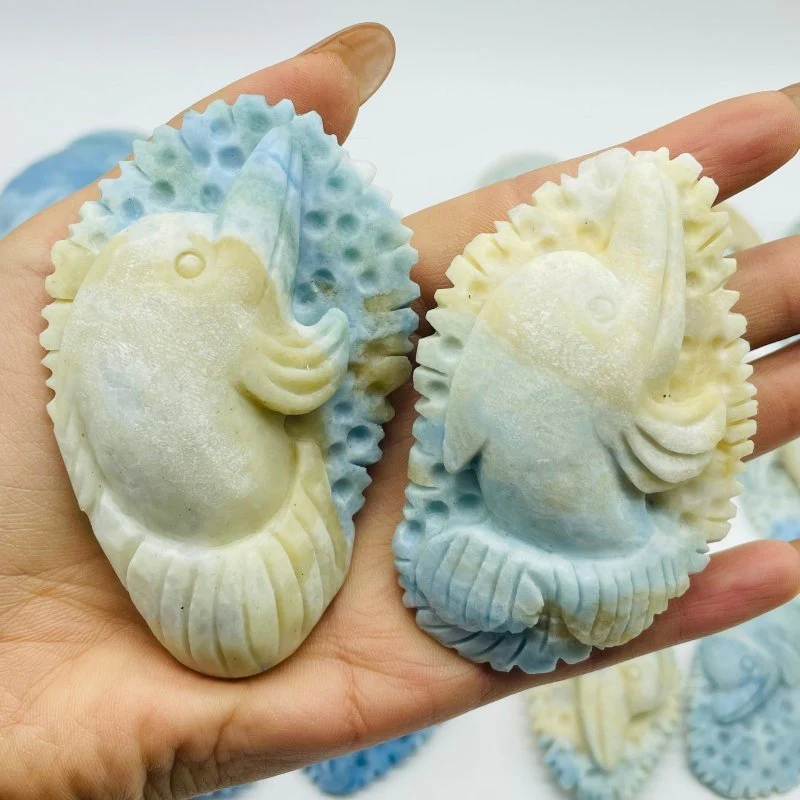 17 Pieces Blue Dumortierite Dolphin Carving - Image 7