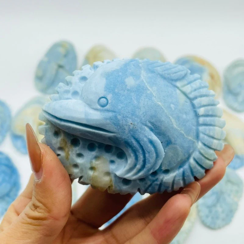 17 Pieces Blue Dumortierite Dolphin Carving - Image 9