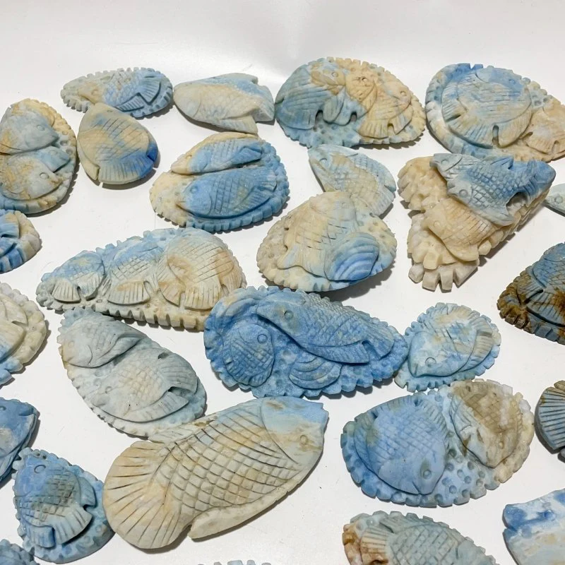 38 Pieces Blue Dumortierite Fish Carving - Image 2