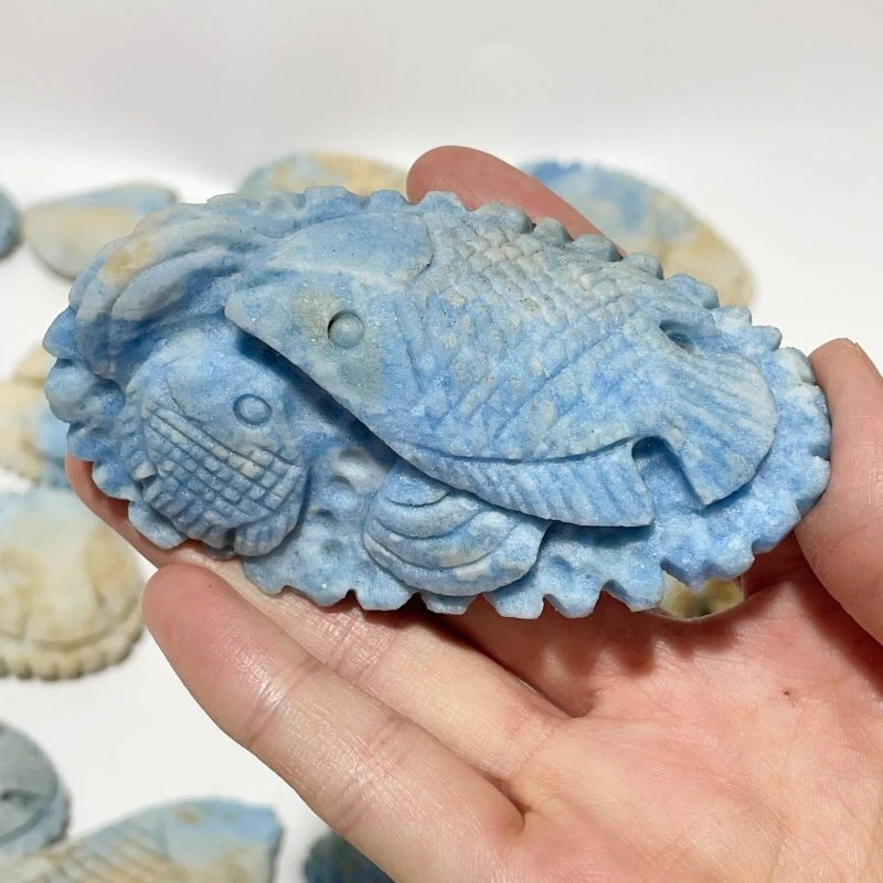 38 Pieces Blue Dumortierite Fish Carving - Image 3