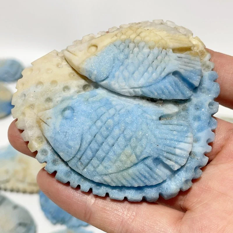 38 Pieces Blue Dumortierite Fish Carving - Image 4