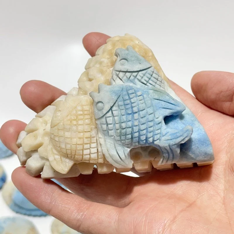 38 Pieces Blue Dumortierite Fish Carving - Image 7