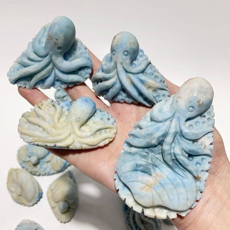 31 Pieces Blue Dumortierite Sea Animal Carving - Image 7