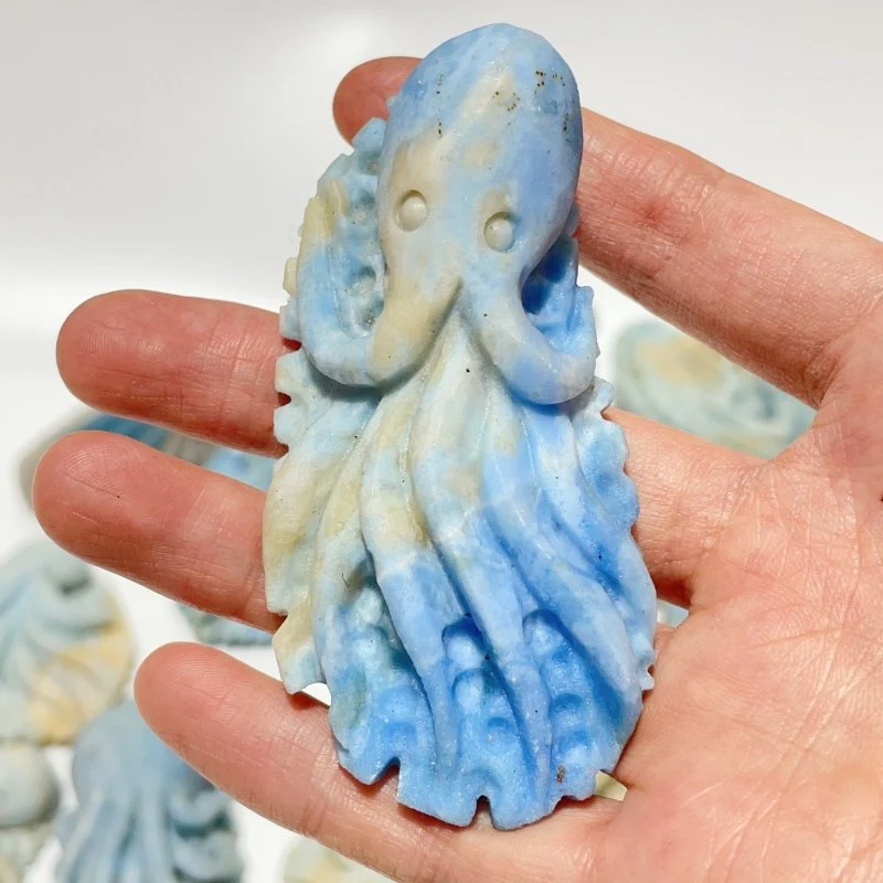 14 Pieces Blue Dumortierite Underwater World Octopus Carving - Image 3