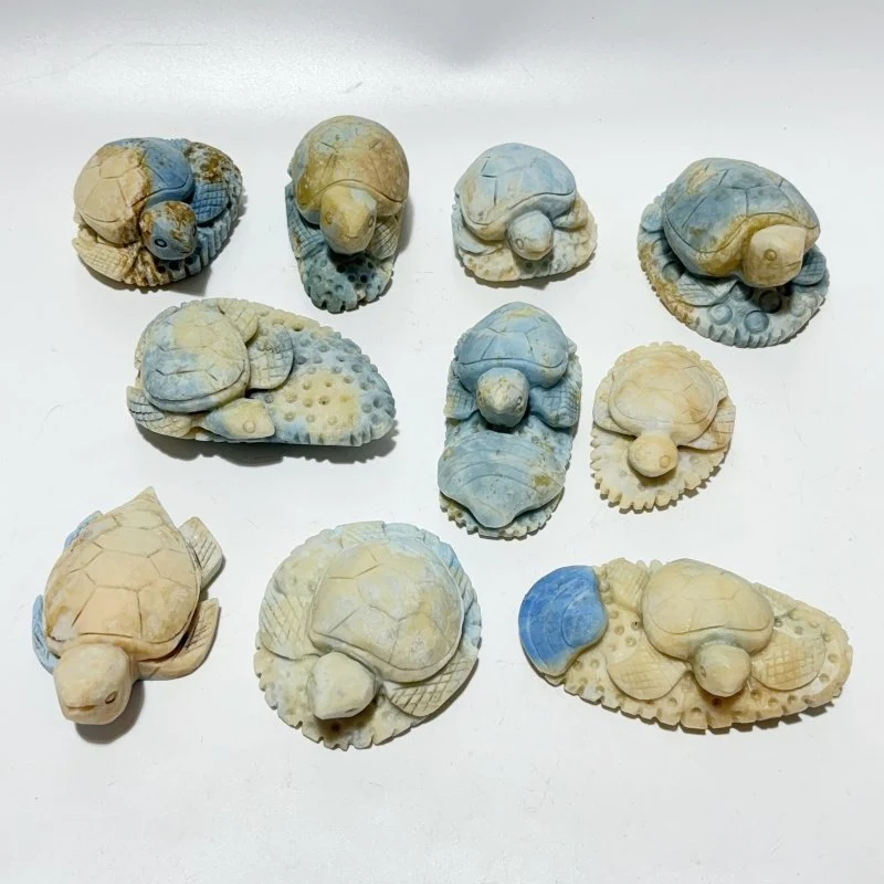 10 Pieces Blue Dumortierite Sea Turtle Carving - Image 2
