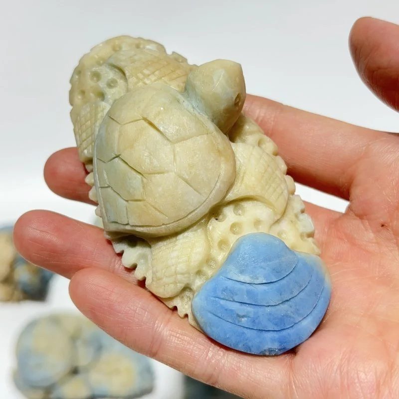 10 Pieces Blue Dumortierite Sea Turtle Carving - Image 4