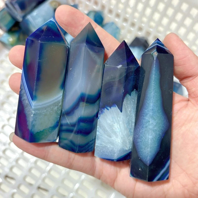 Blue Dyed Agate Tower Point Wholesale - Image 6