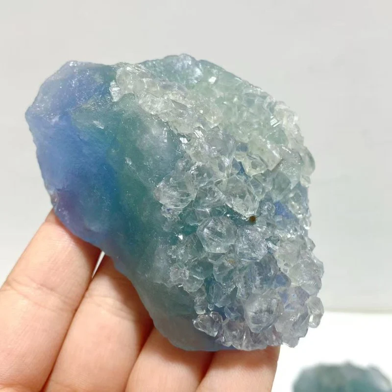14 Pieces Blue Fluorite Mixed Calcite Raw Stone Specimen For Collection - Image 4