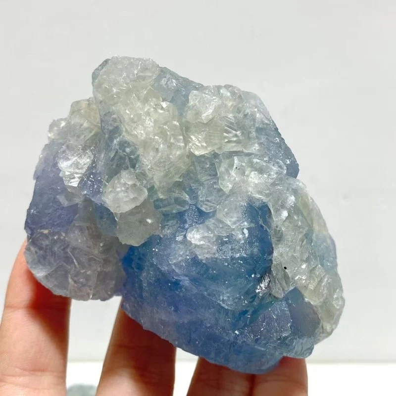 14 Pieces Blue Fluorite Mixed Calcite Raw Stone Specimen For Collection - Image 6