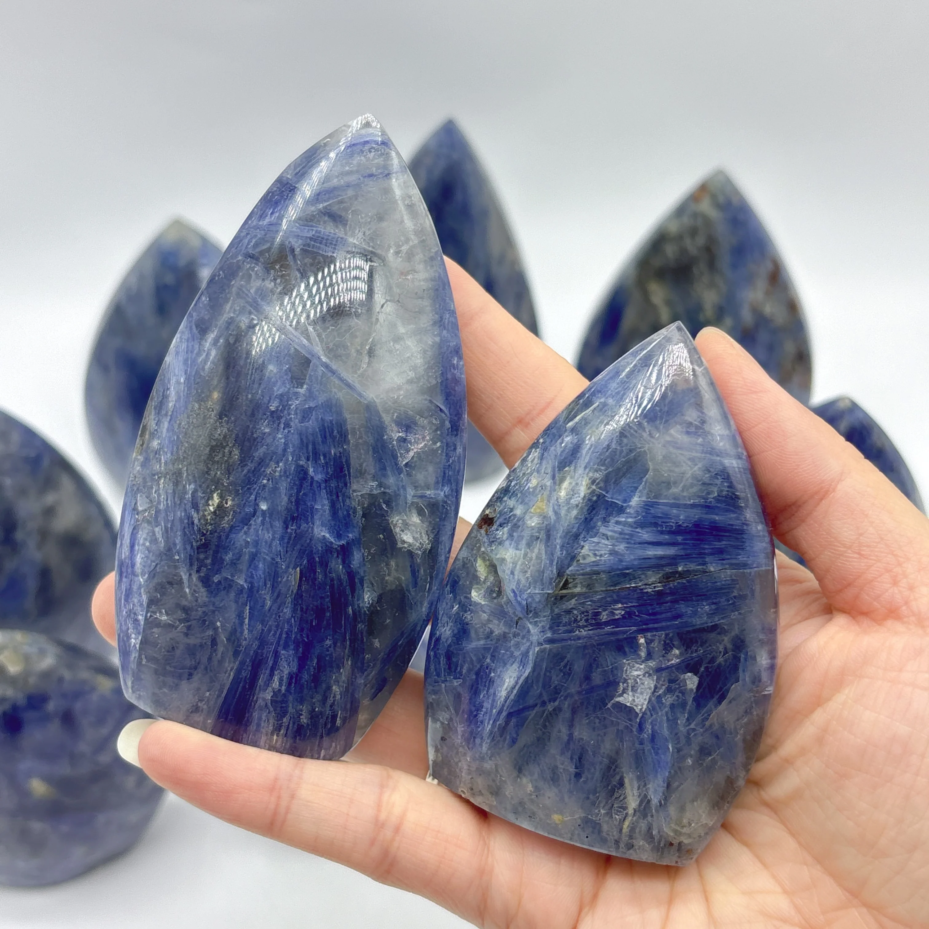 12 Pieces Beautiful Blue Kyanite Mixed Clear Quartz Arrow Head Shape Carving - Image 9