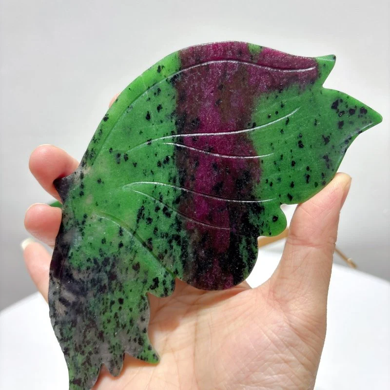 2 Pairs Ruby Zoisite&Black Sakura Agate Symmetry Butterfly Wing With Stand - Image 6