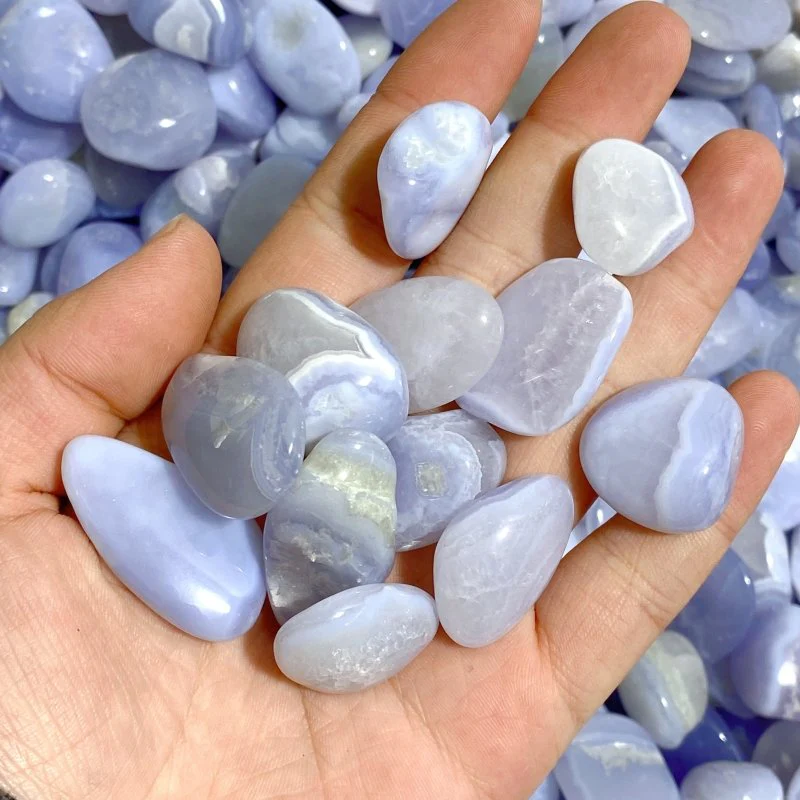 Blue Lace Agate Chips Small Tumbled Wholesale - Image 2