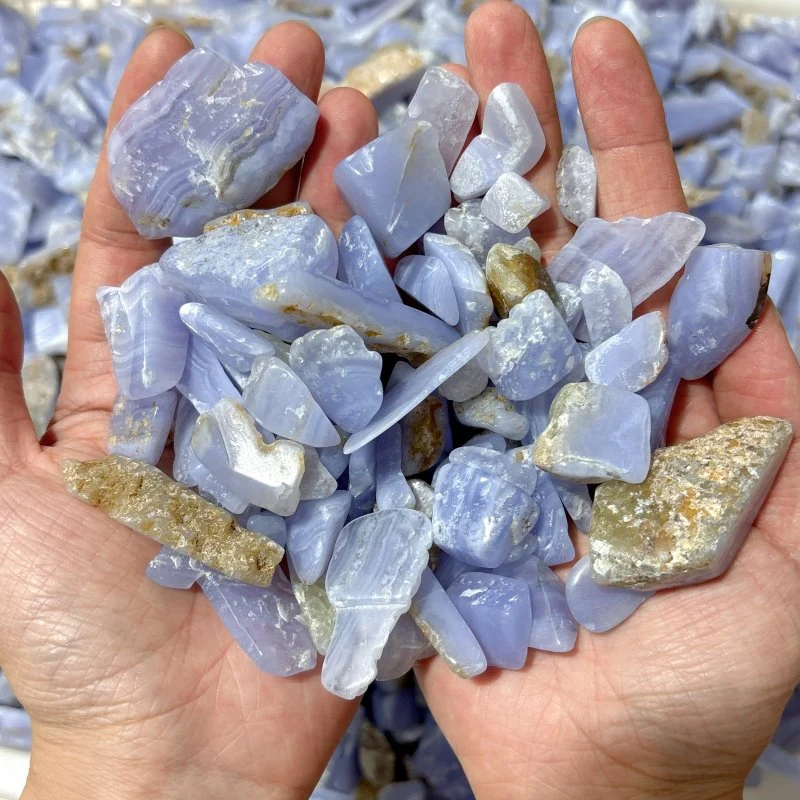 Polished Blue Lace Agate Gravel Chips Mixed Size Closeout - Image 2