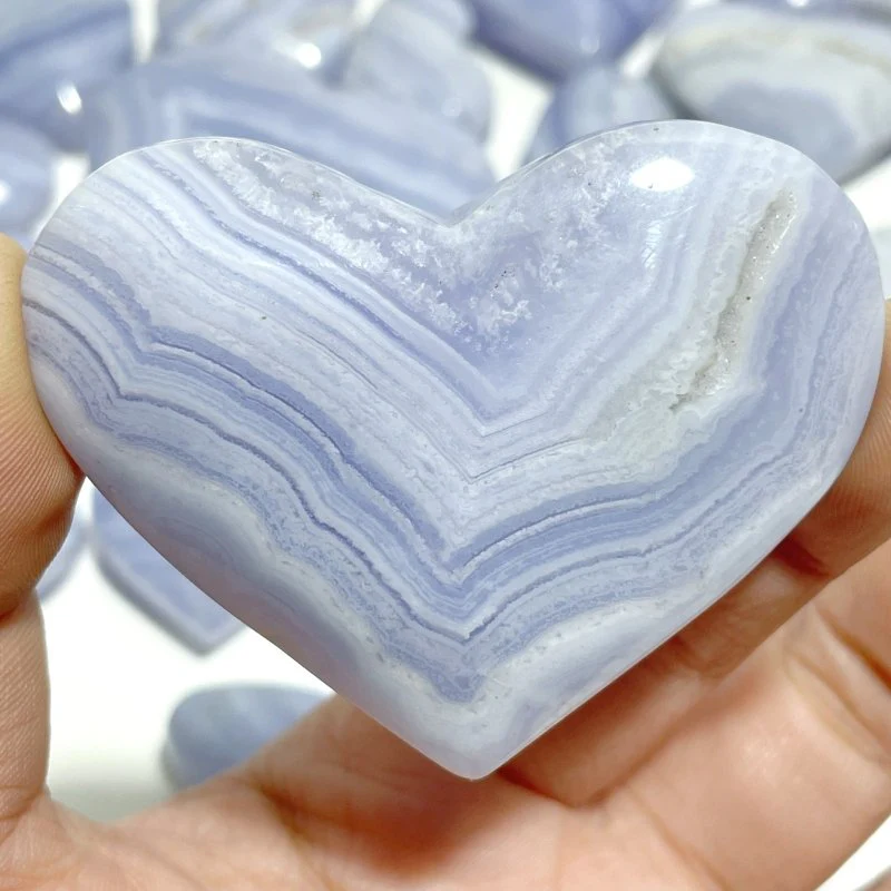 45 Pieces High Quality Blue Lace Agate Heart - Image 2