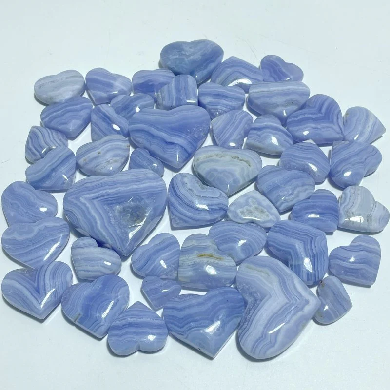 45 Pieces High Quality Blue Lace Agate Heart - Image 3