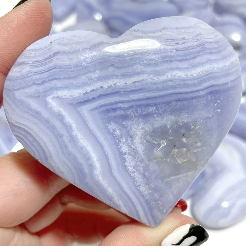 45 Pieces High Quality Blue Lace Agate Heart - Image 4