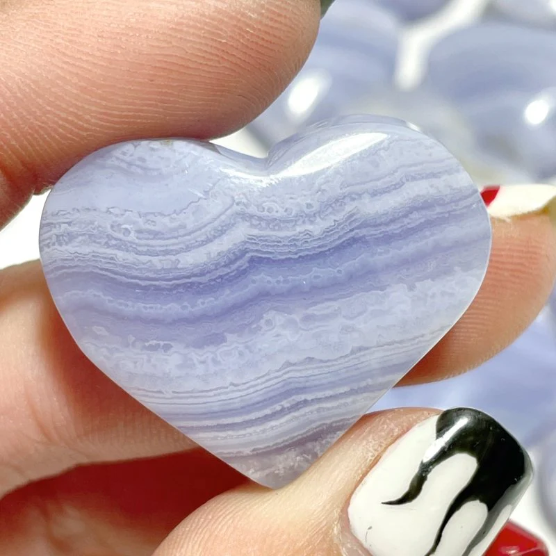 45 Pieces High Quality Blue Lace Agate Heart - Image 5