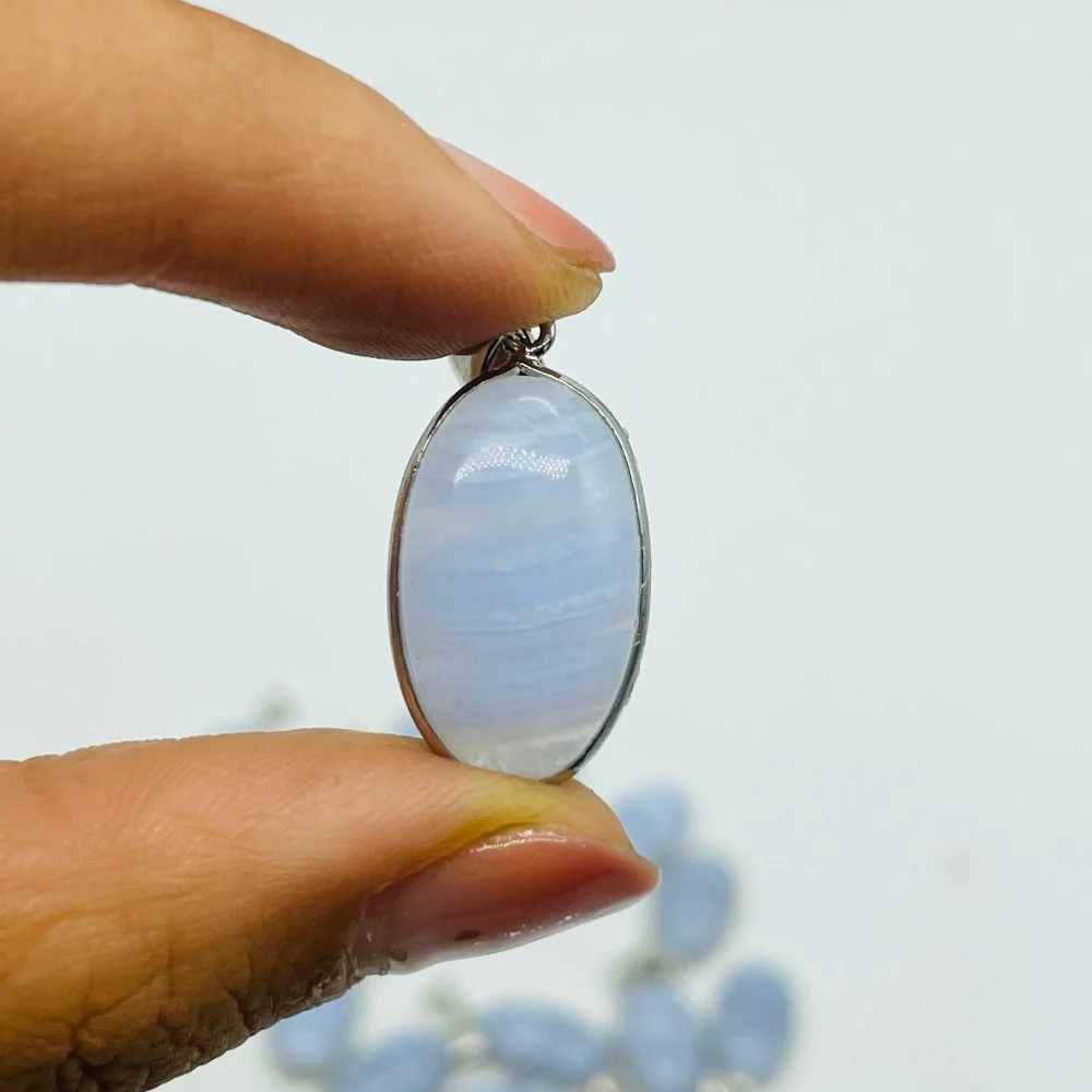 Blue Lace Agate Pendant Wholesale - Image 3