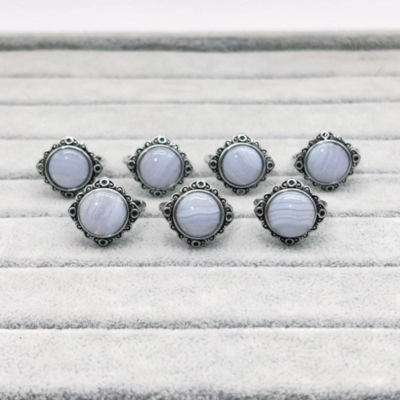 Blue Lace Agate Ring Wholesale - Image 2
