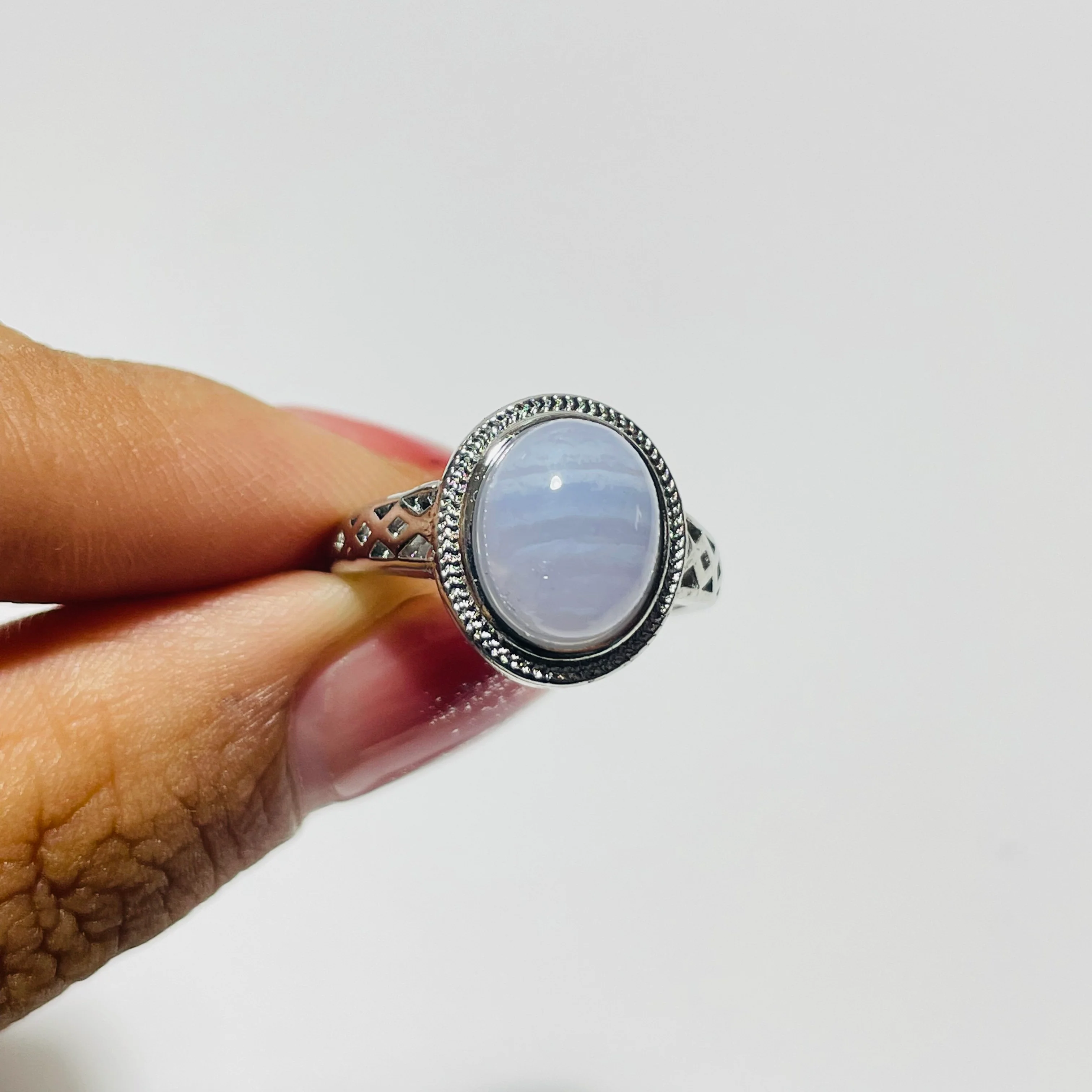 Beautiful Blue Lace Agate Ring Wholesale - Image 2