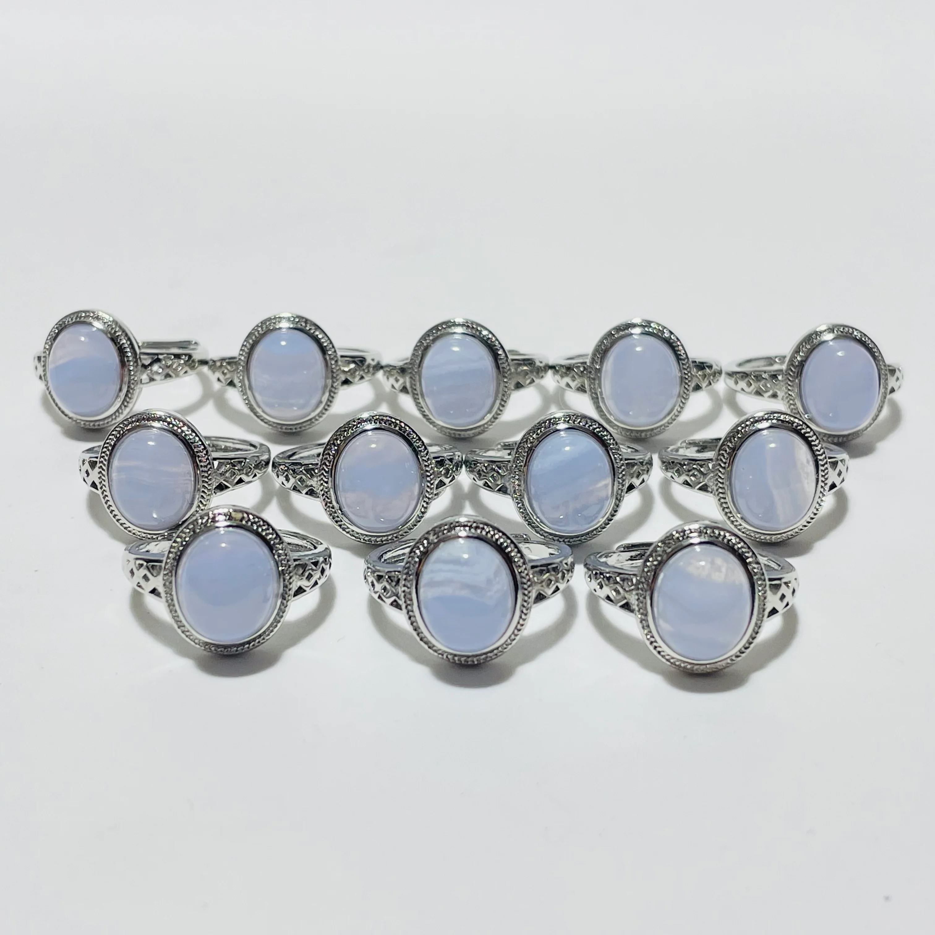 Beautiful Blue Lace Agate Ring Wholesale - Image 4