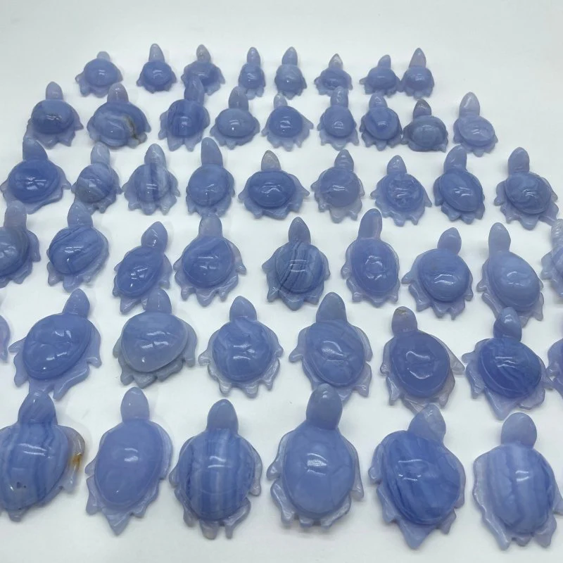 51 Pieces Blue Lace Agate Sea Turtle Carving - Image 2