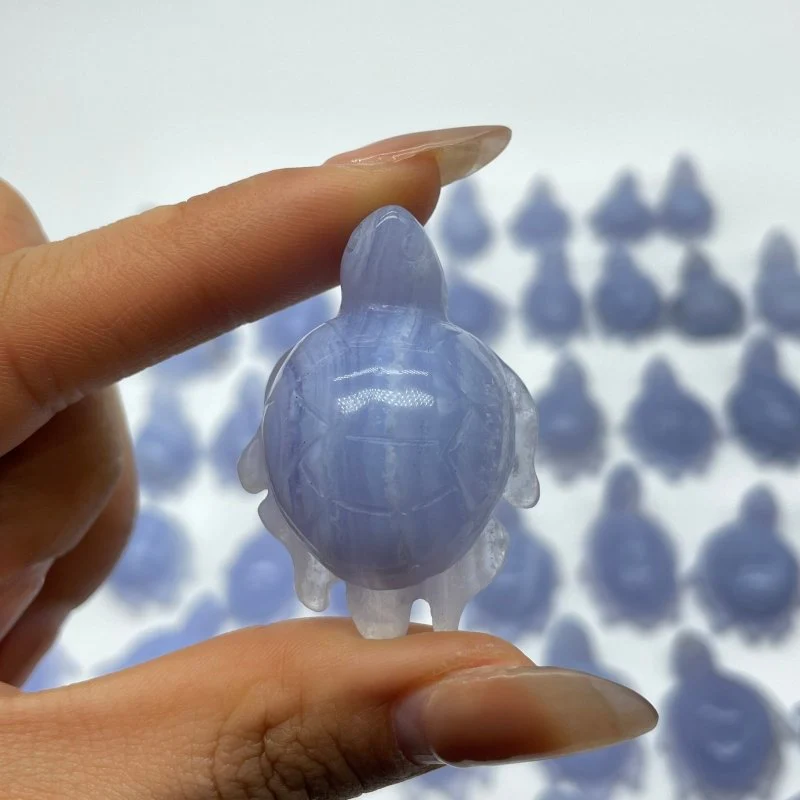 51 Pieces Blue Lace Agate Sea Turtle Carving - Image 3