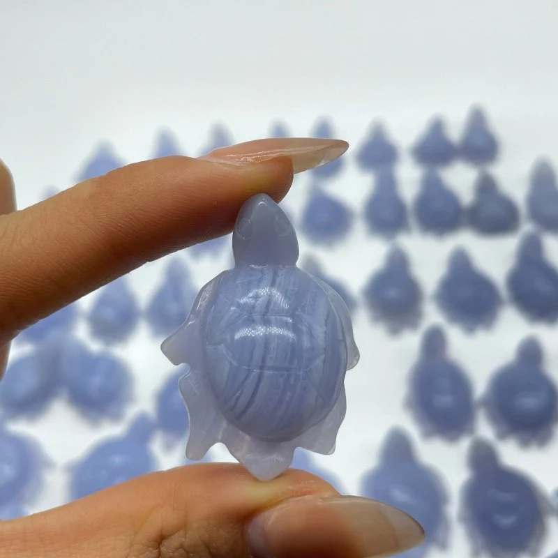 51 Pieces Blue Lace Agate Sea Turtle Carving - Image 4