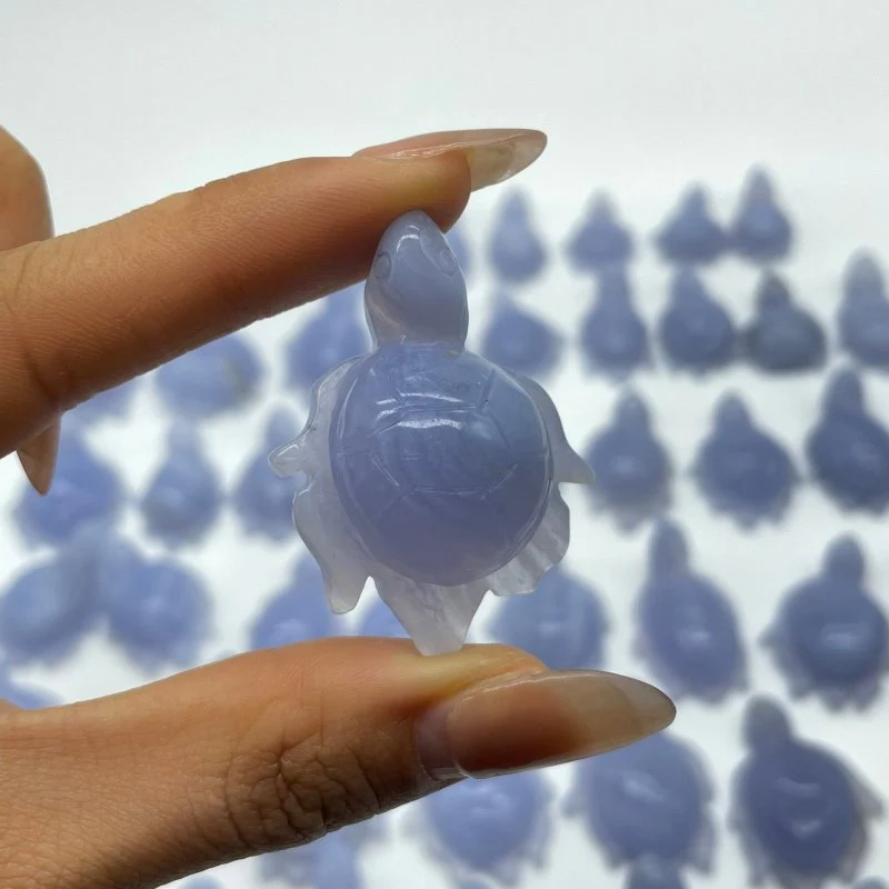 51 Pieces Blue Lace Agate Sea Turtle Carving - Image 5