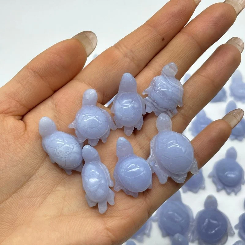 51 Pieces Blue Lace Agate Sea Turtle Carving - Image 6