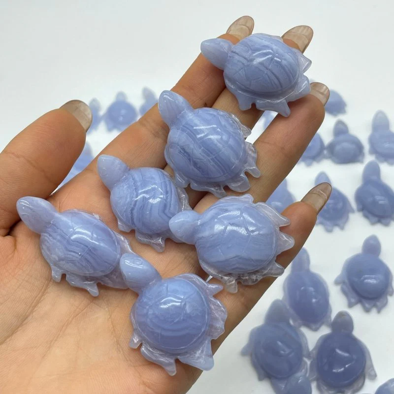 51 Pieces Blue Lace Agate Sea Turtle Carving - Image 7