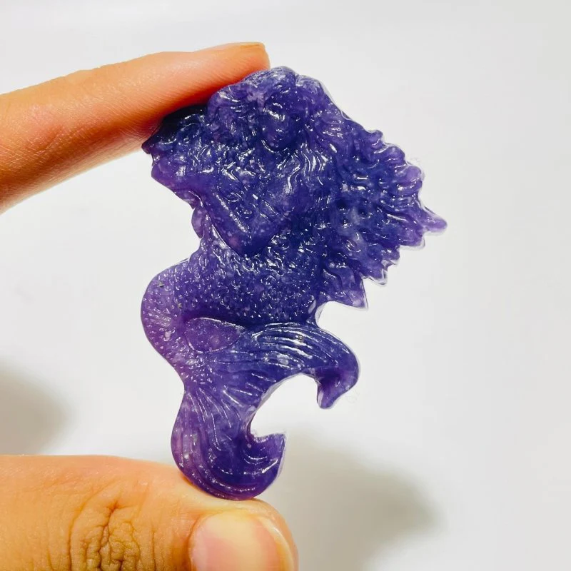 Blue Mixed Yellow Tiger Eye & Lepidolite Mermaid Carving Wholesale - Image 3
