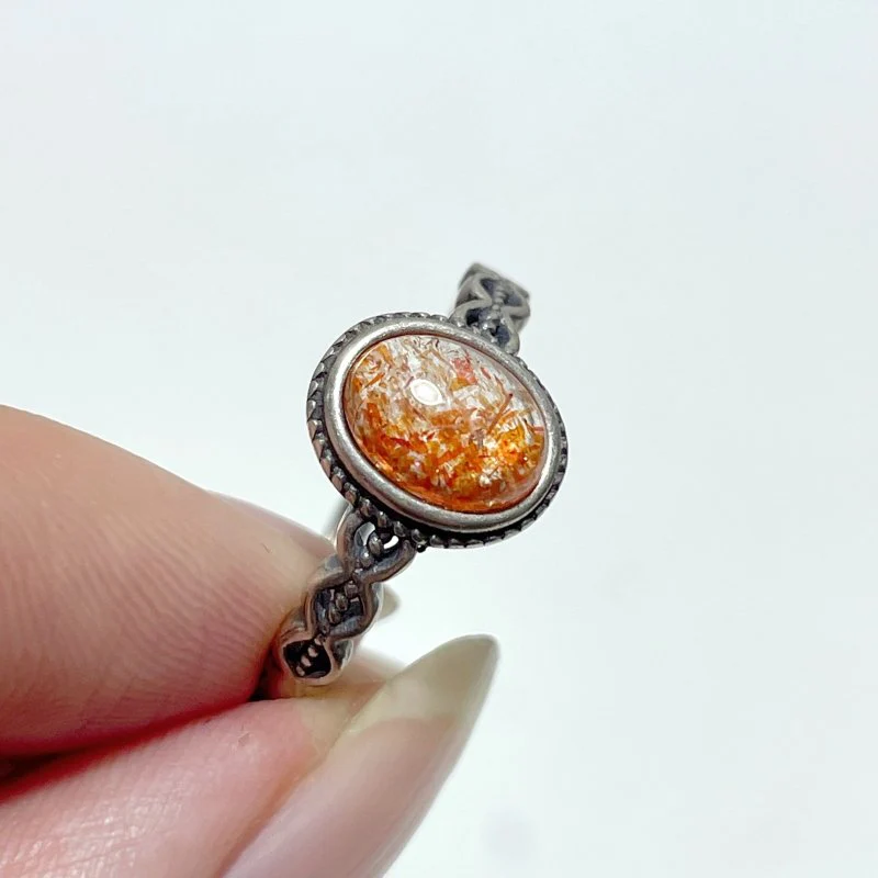 #B1 Silver Ring Wholesale Blue Moonstone Golden Rutile Garnet Black Tourmaline Ring - Image 4