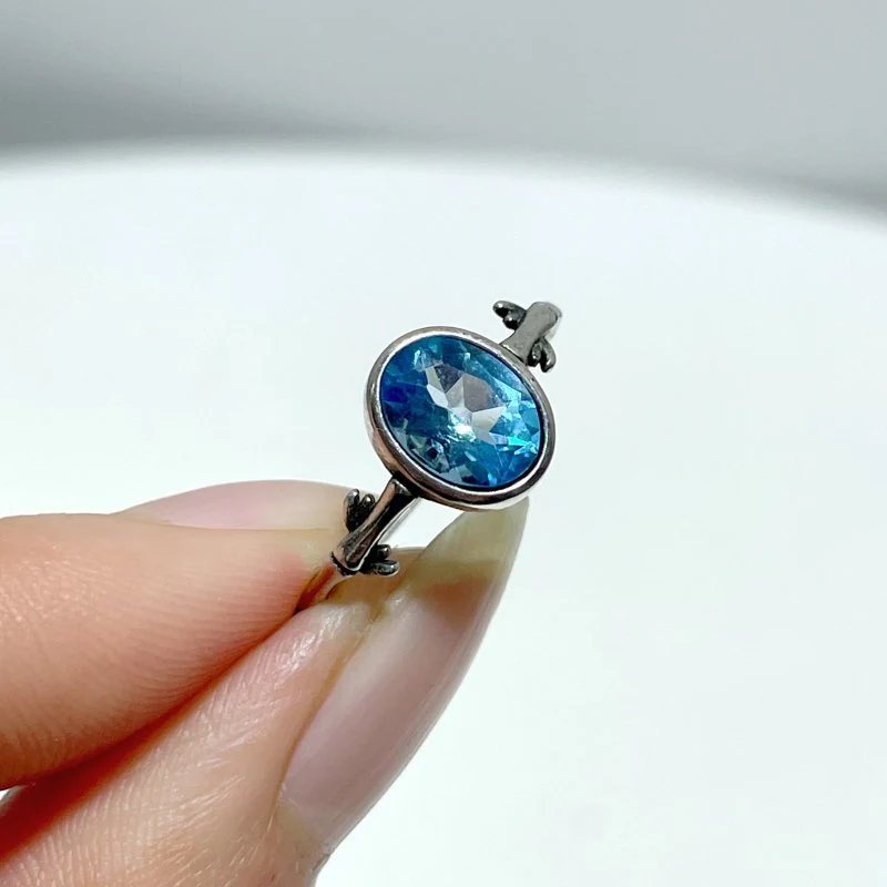 #B2 Silver Rings Wholesale Moonstone Golden Rutile Garnet Black Tourmaline Ring