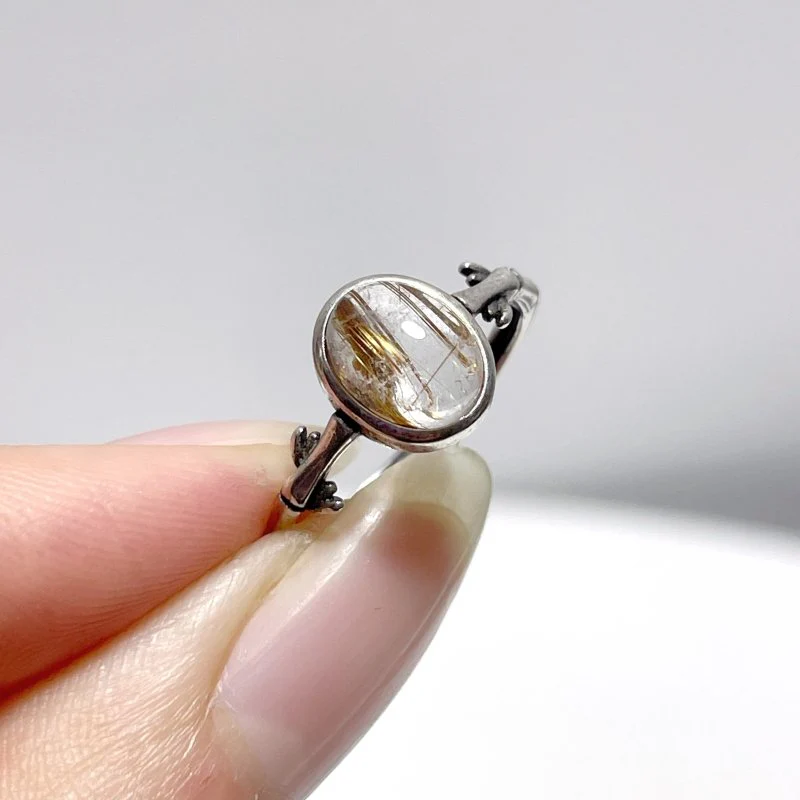 #B2 Silver Rings Wholesale Moonstone Golden Rutile Garnet Black Tourmaline Ring - Image 2