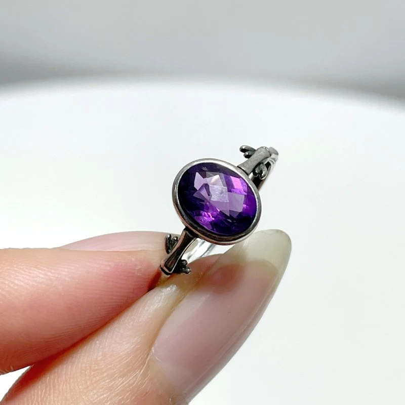 #B2 Silver Rings Wholesale Moonstone Golden Rutile Garnet Black Tourmaline Ring - Image 4