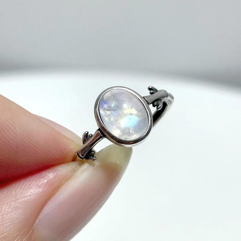 #B2 Silver Rings Wholesale Moonstone Golden Rutile Garnet Black Tourmaline Ring - Image 6