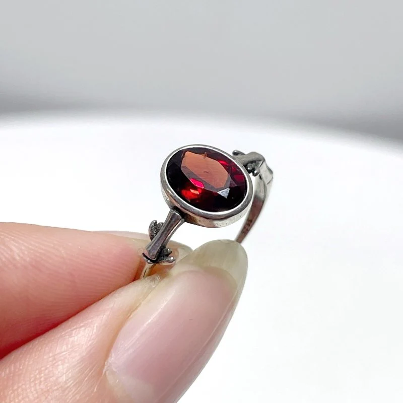 #B2 Silver Rings Wholesale Moonstone Golden Rutile Garnet Black Tourmaline Ring - Image 7