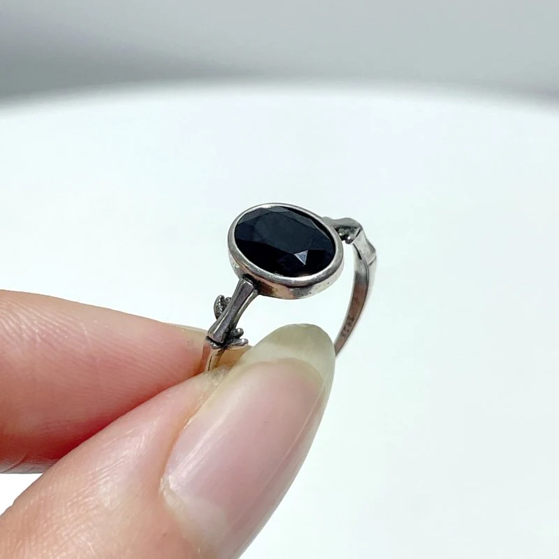#B2 Silver Rings Wholesale Moonstone Golden Rutile Garnet Black Tourmaline Ring - Image 8